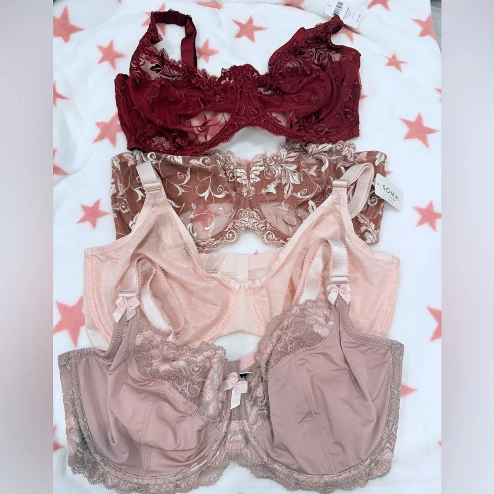 SOMA (3) and 1 Adore Me - NEW Elegant Lace Intimates Bras - Picture 1 of 15